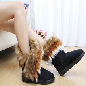 Women's Faux Fur Tassel Winter Snow Boot